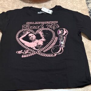 Selena Gomez Black and Pink Graphic Tee